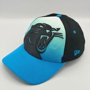 New Era 39THIRTY Carolina Panthers Hat Small-Medium Blue Mesh Stretch Fit